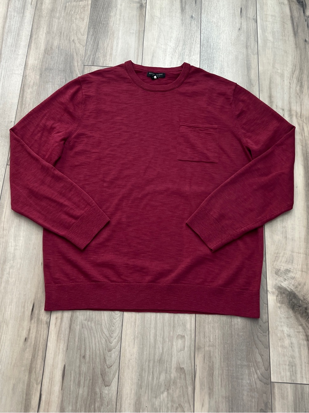 Men's Crewneck Sweater in Burgundy XL Banana Republic Cotton